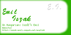 emil iszak business card